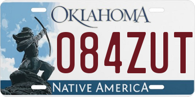 OK license plate 084ZUT