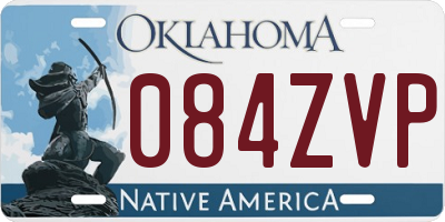 OK license plate 084ZVP