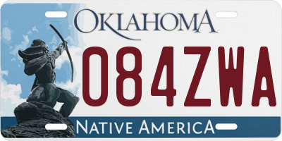 OK license plate 084ZWA