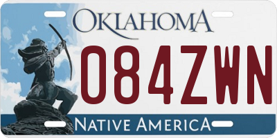 OK license plate 084ZWN