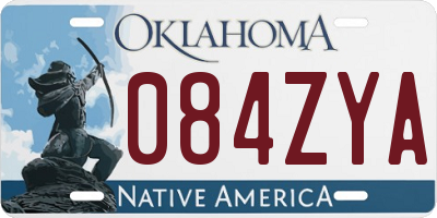 OK license plate 084ZYA