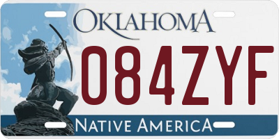 OK license plate 084ZYF