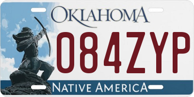 OK license plate 084ZYP