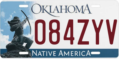 OK license plate 084ZYV