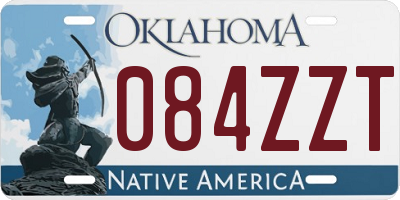 OK license plate 084ZZT