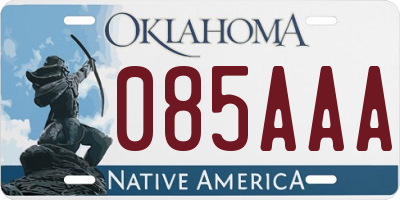 OK license plate 085AAA