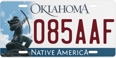 OK license plate 085AAF