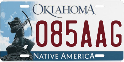 OK license plate 085AAG