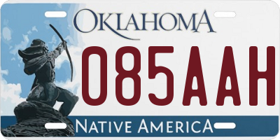 OK license plate 085AAH