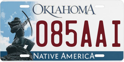 OK license plate 085AAI