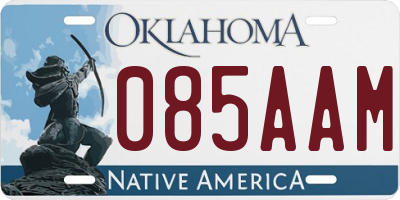 OK license plate 085AAM