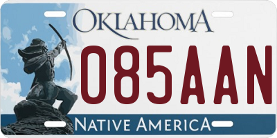 OK license plate 085AAN