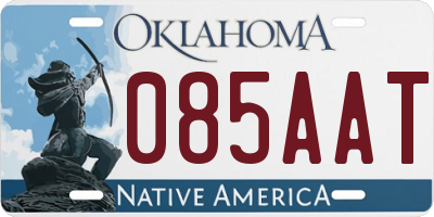 OK license plate 085AAT