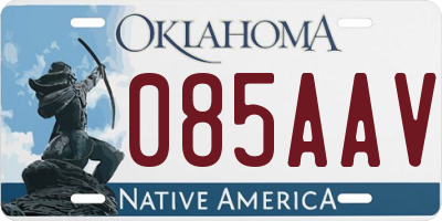 OK license plate 085AAV