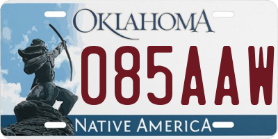 OK license plate 085AAW