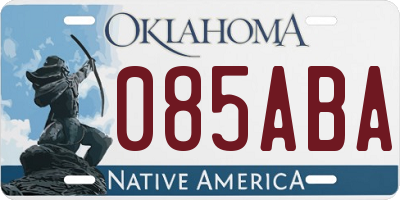 OK license plate 085ABA