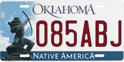 OK license plate 085ABJ