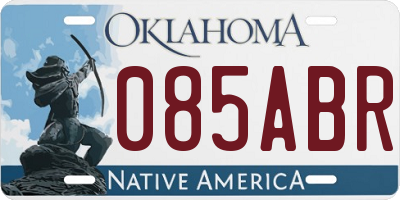 OK license plate 085ABR
