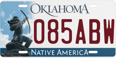 OK license plate 085ABW