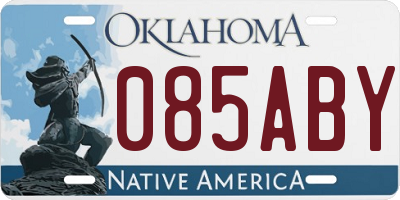 OK license plate 085ABY