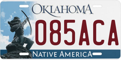 OK license plate 085ACA