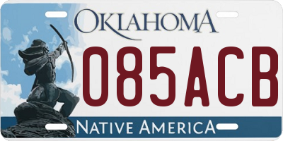 OK license plate 085ACB