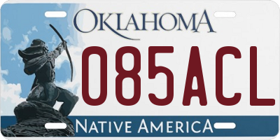 OK license plate 085ACL
