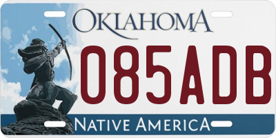 OK license plate 085ADB