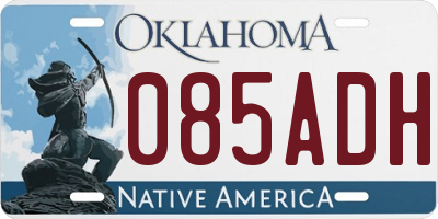 OK license plate 085ADH