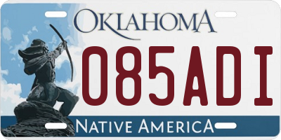 OK license plate 085ADI