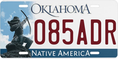 OK license plate 085ADR