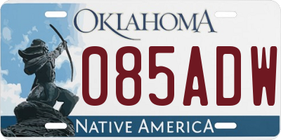 OK license plate 085ADW