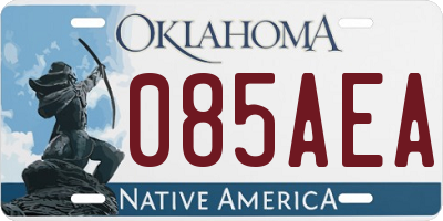OK license plate 085AEA