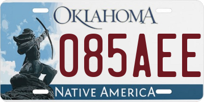 OK license plate 085AEE