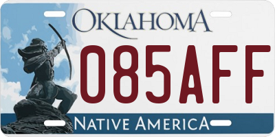 OK license plate 085AFF