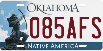 OK license plate 085AFS