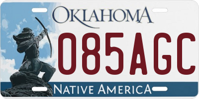 OK license plate 085AGC