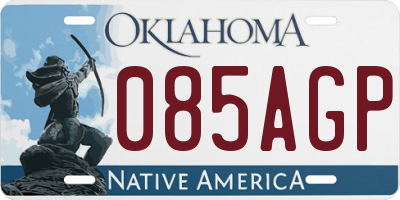 OK license plate 085AGP