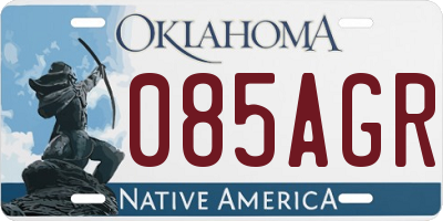 OK license plate 085AGR