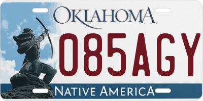 OK license plate 085AGY
