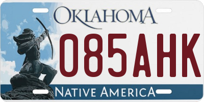 OK license plate 085AHK