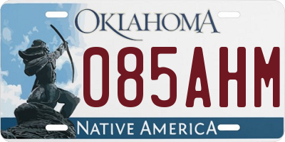 OK license plate 085AHM