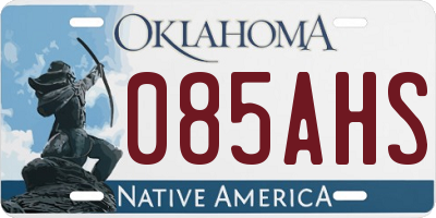 OK license plate 085AHS