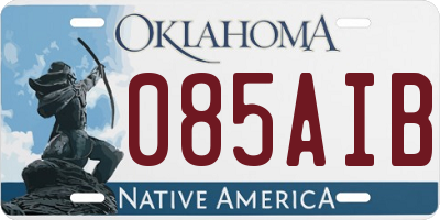 OK license plate 085AIB