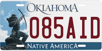 OK license plate 085AID