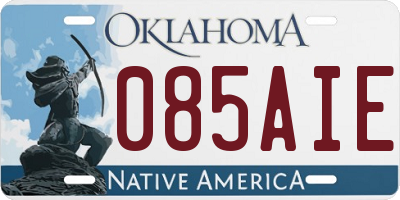 OK license plate 085AIE