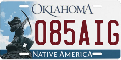 OK license plate 085AIG