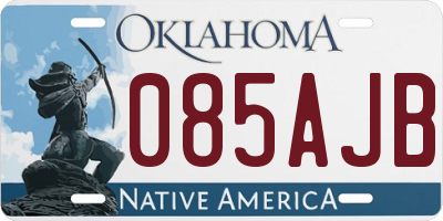 OK license plate 085AJB