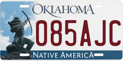 OK license plate 085AJC
