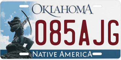 OK license plate 085AJG